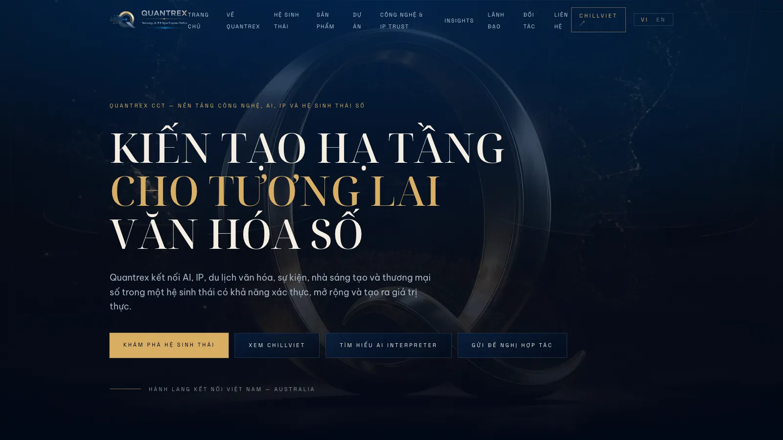 Website preview: the Quantrex homepage